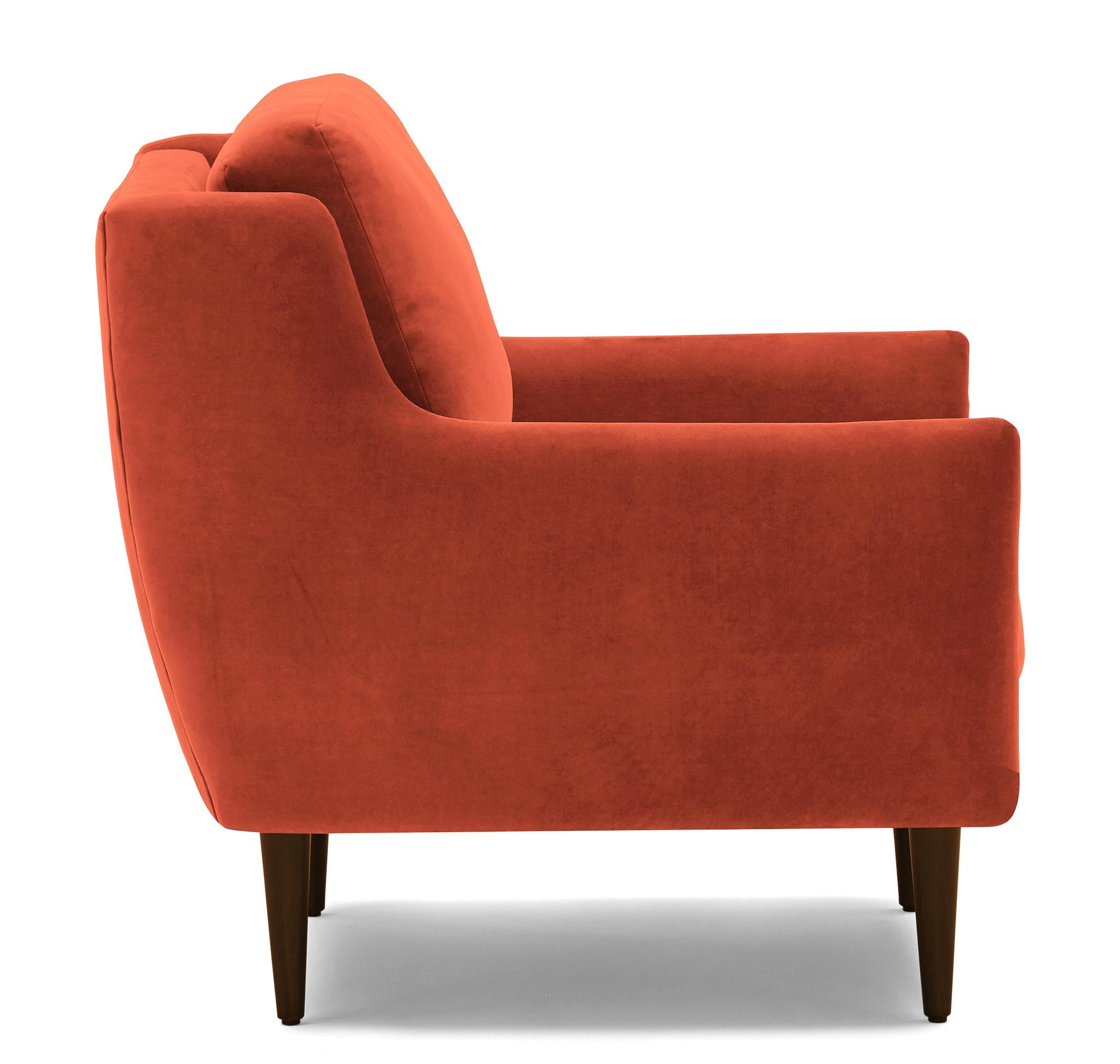 Orange Bell Mid Century Modern Chair - Key Largo Coral - Mocha - Image 2