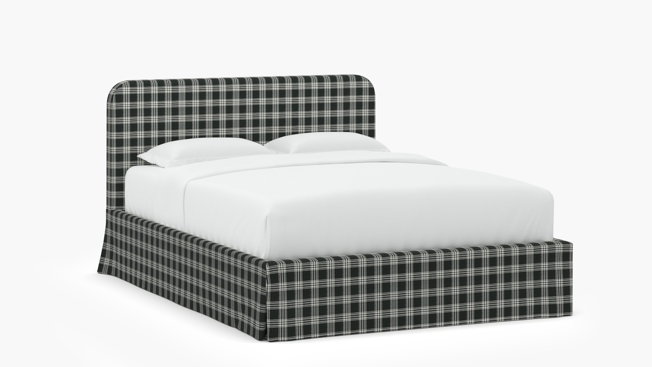 Skirted Platform Bed, Barnegat Plaid, Queen - Image 1