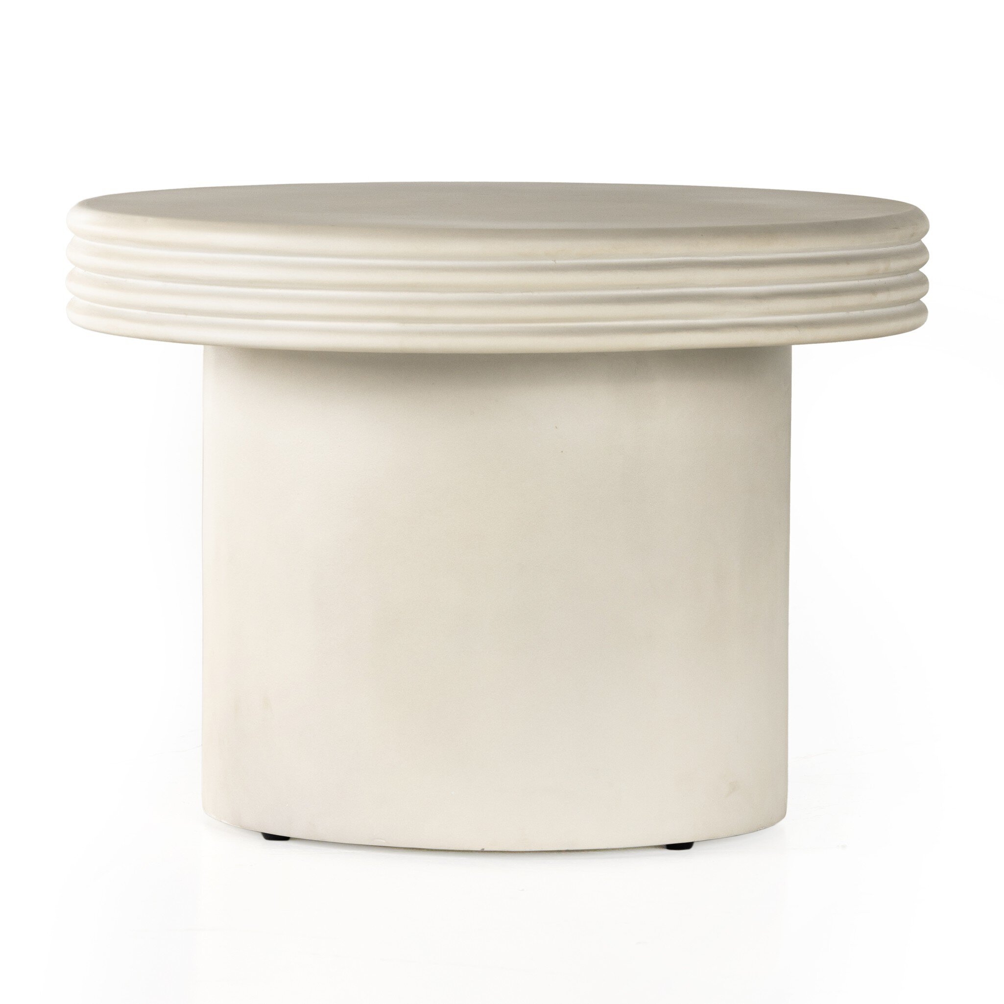 Grecia Outdoor End Table - White Concrete - Image 3