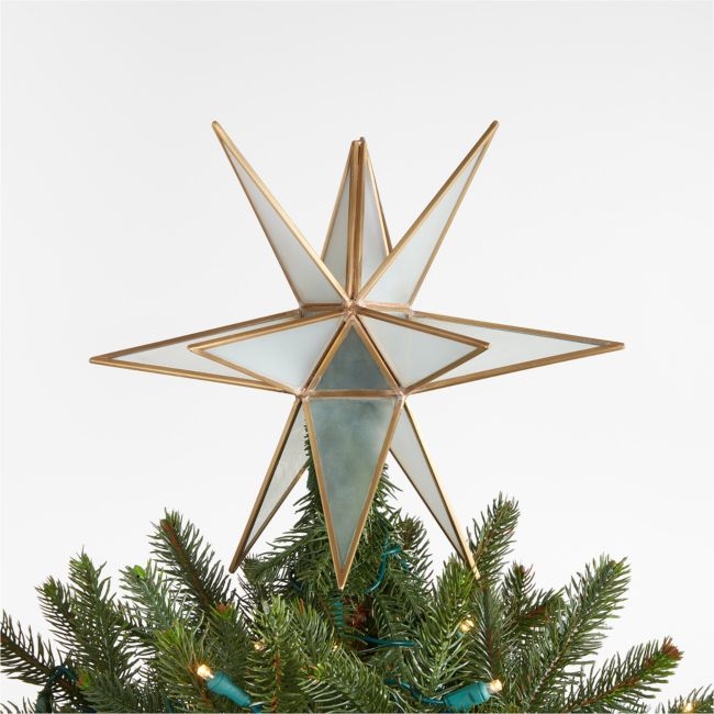 Frosted Glass Star Christmas Tree Topper - Image 0