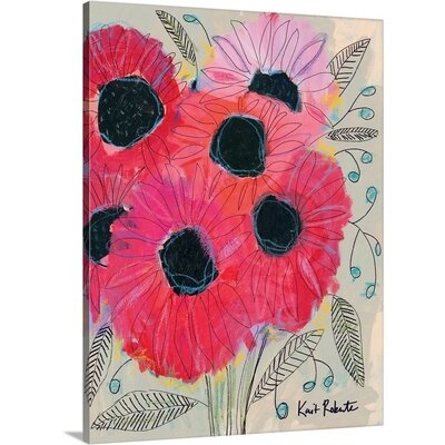 Electric Sunflowers by Kait Roberts - Print on Canvas - Image 0