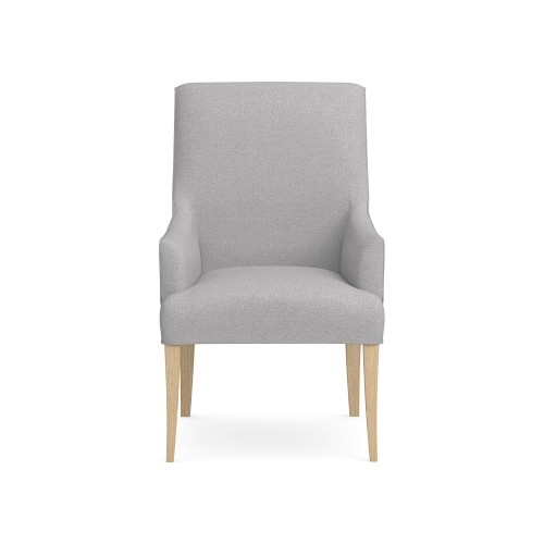 Belvedere Armchair, Standard Cushion, Perennials Performance Canvas, Fog, Natural Leg - Image 0