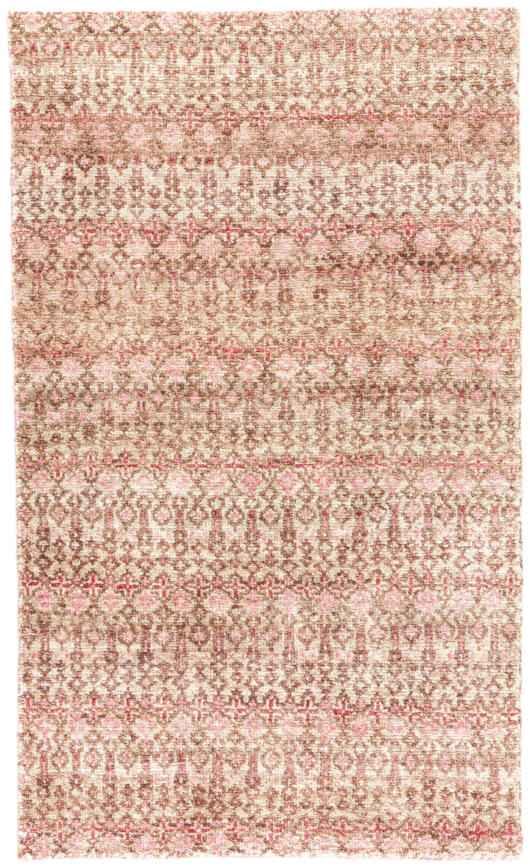 Cane Hand-Knotted Geometric Brown/ Red Area Rug (9' X 13') - Image 0