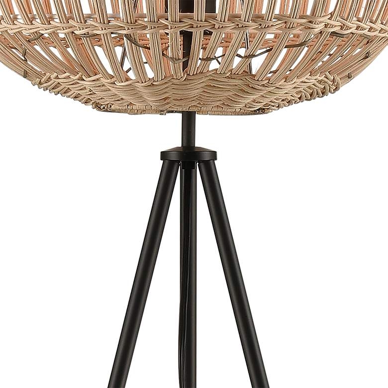 Cold Spring Tripod Floor Lamp, Oil-Rubbed Bronze & Rattan - Image 3