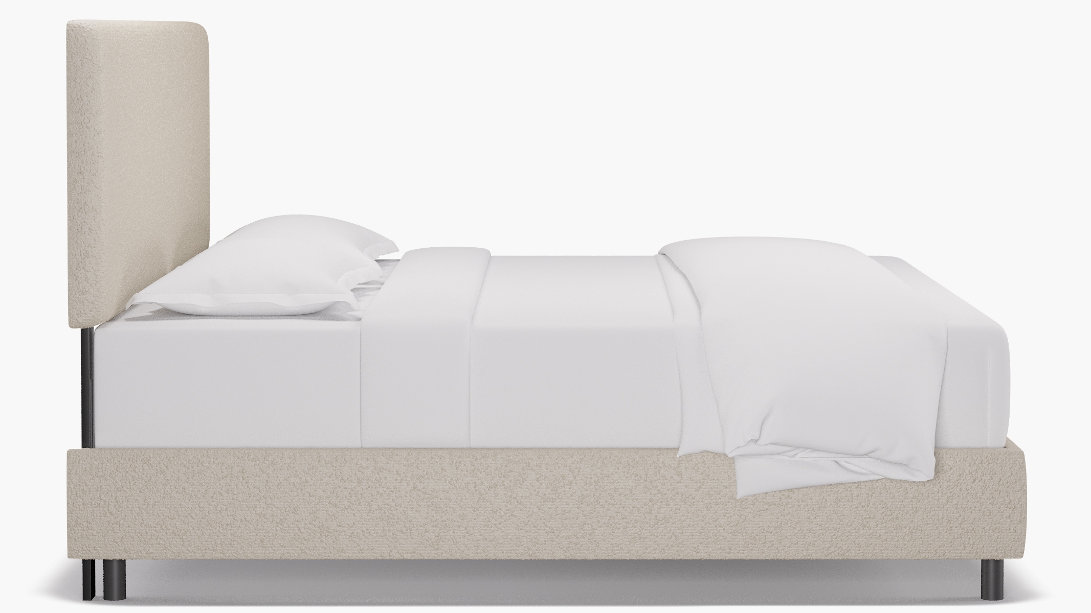 Square Back Bed, Snow Boucle, King - Image 5