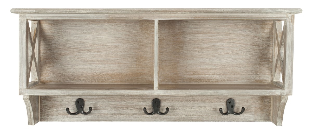 Freya Hanging Strg Wall Rack - Vintage White - Safavieh - Image 0