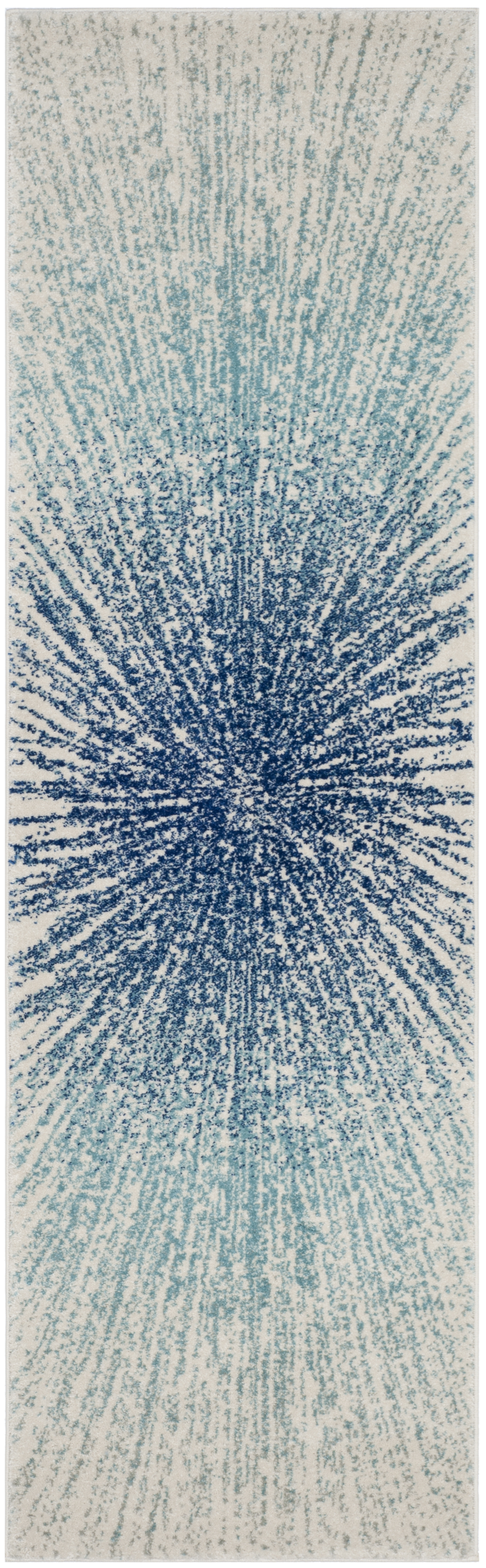 Arlo Home Woven Area Rug, EVK228A, Royal/Ivory,  2' 2" X 7' - Image 0