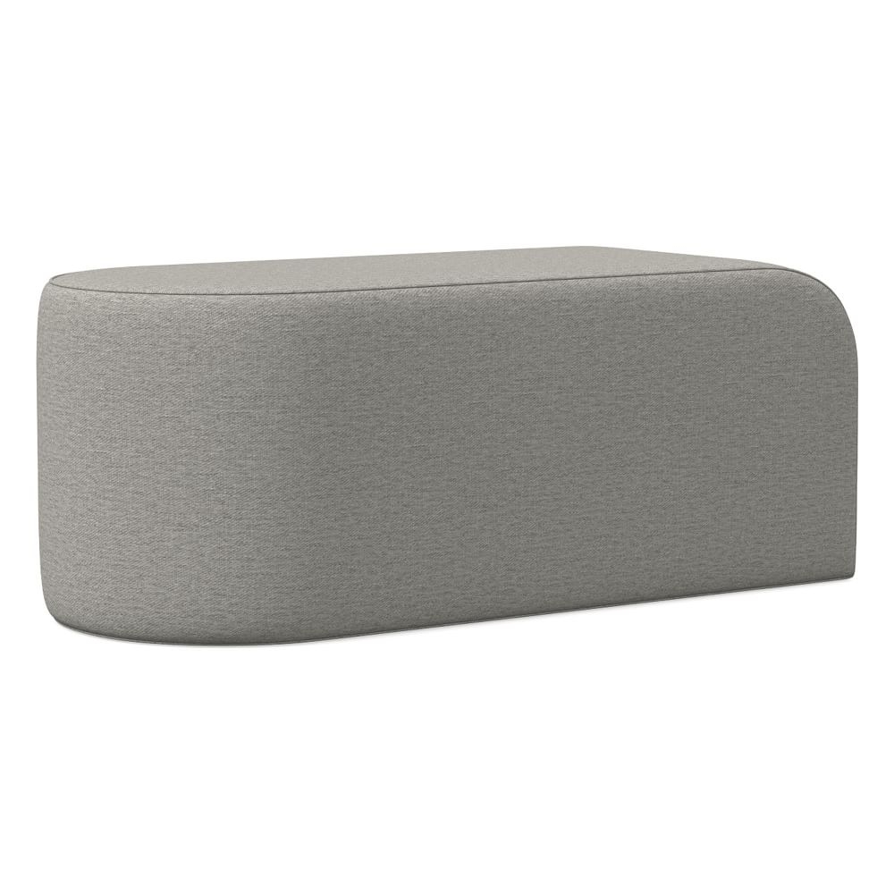 Tilly Large Ottoman, Poly, Twill, Silver, Concealed Support - Image 0