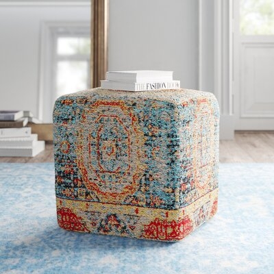 Cheekwood 18'' Wide Square Abstract Pouf Ottoman - Image 0