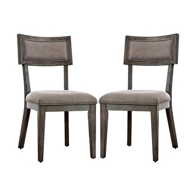 Set Of 2 Fabric Dining Side Chair In Gray - Image 0