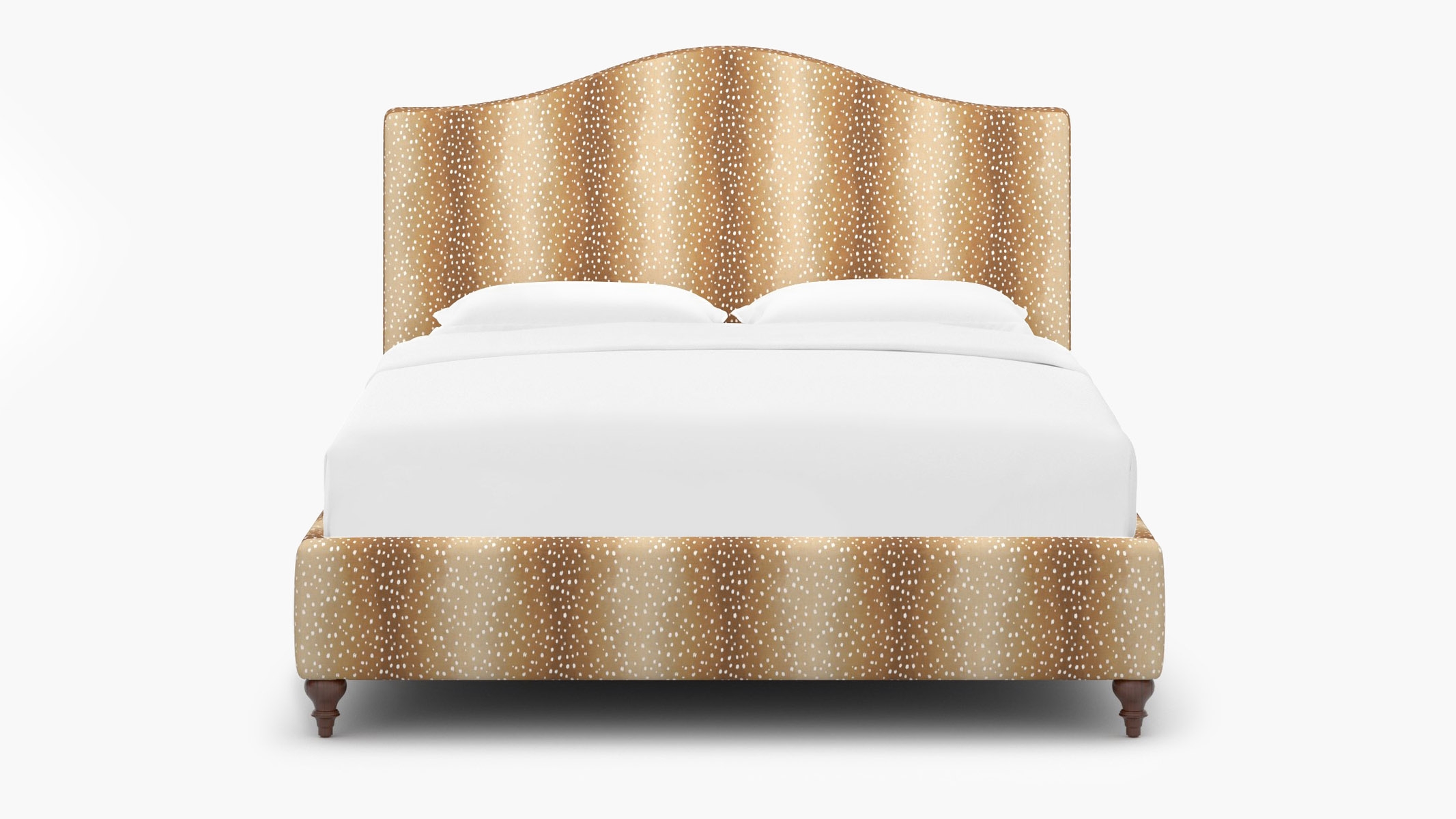 Camelback Bed, Faline, Walnut Traditional Turned Leg, King - Image 0