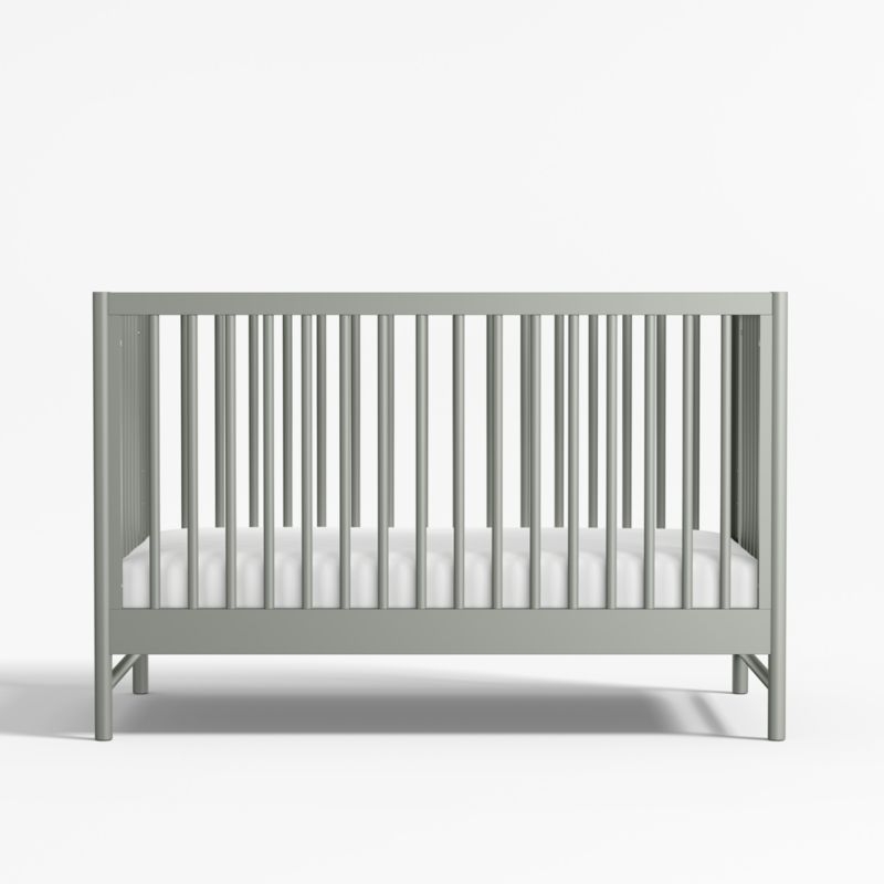 Classic Laurel Green Wood Convertible Baby Crib - Image 5