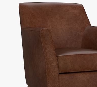 SoMa Newton Leather Armchair, Polyester Wrapped Cushions, Vegan Java - Image 4