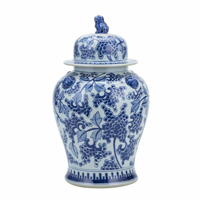 Legend of Asia Blue/White 20"" Indoor / Outdoor Porcelain Ginger Jar - Image 0