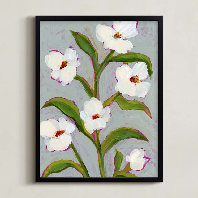 Floral Abstract In Icy Blue Limited Edition Fine Art Print 2 - Image 0