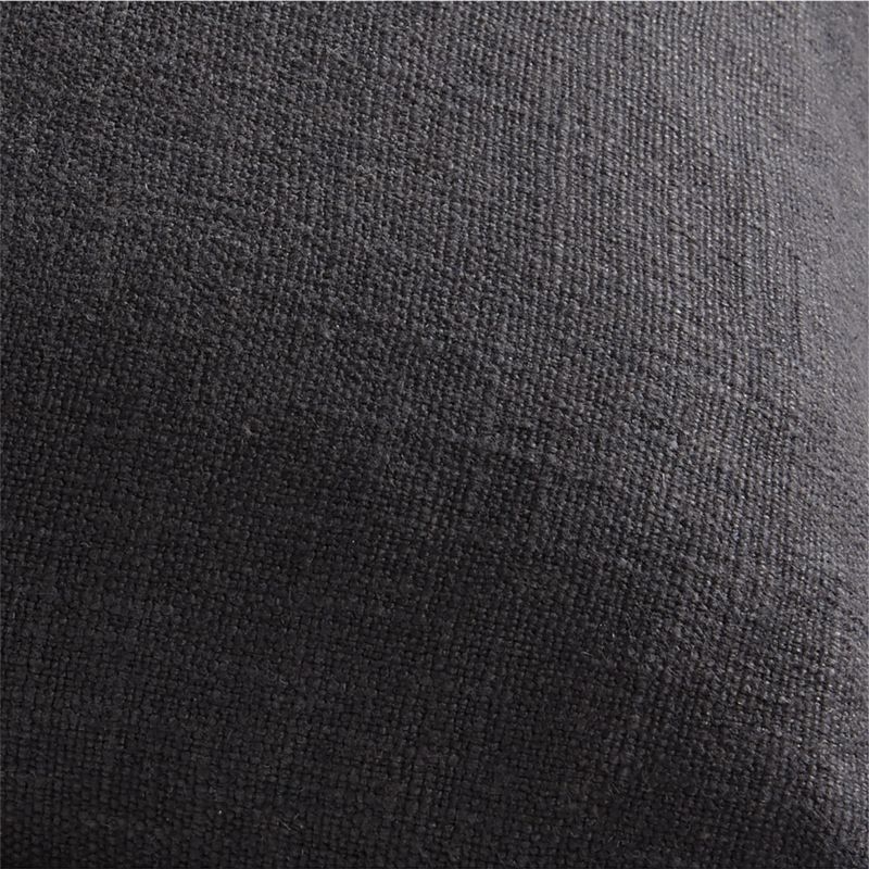 Ink Black 20'' Laundered Linen Down-Alternative Pillow - Image 2