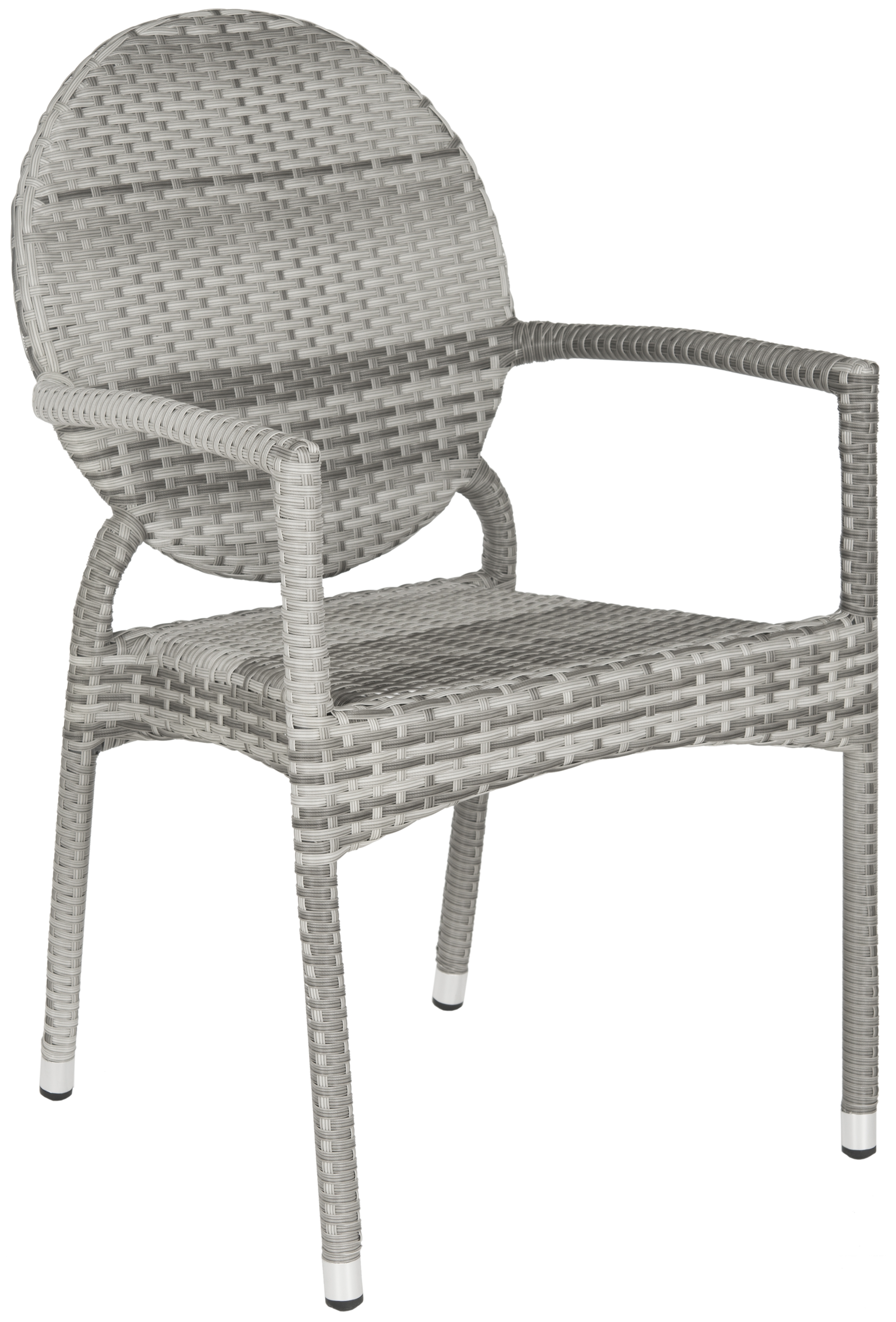 Valdez Indoor-Outdoor Stacking Arm Chair - Grey - Safavieh - Image 2