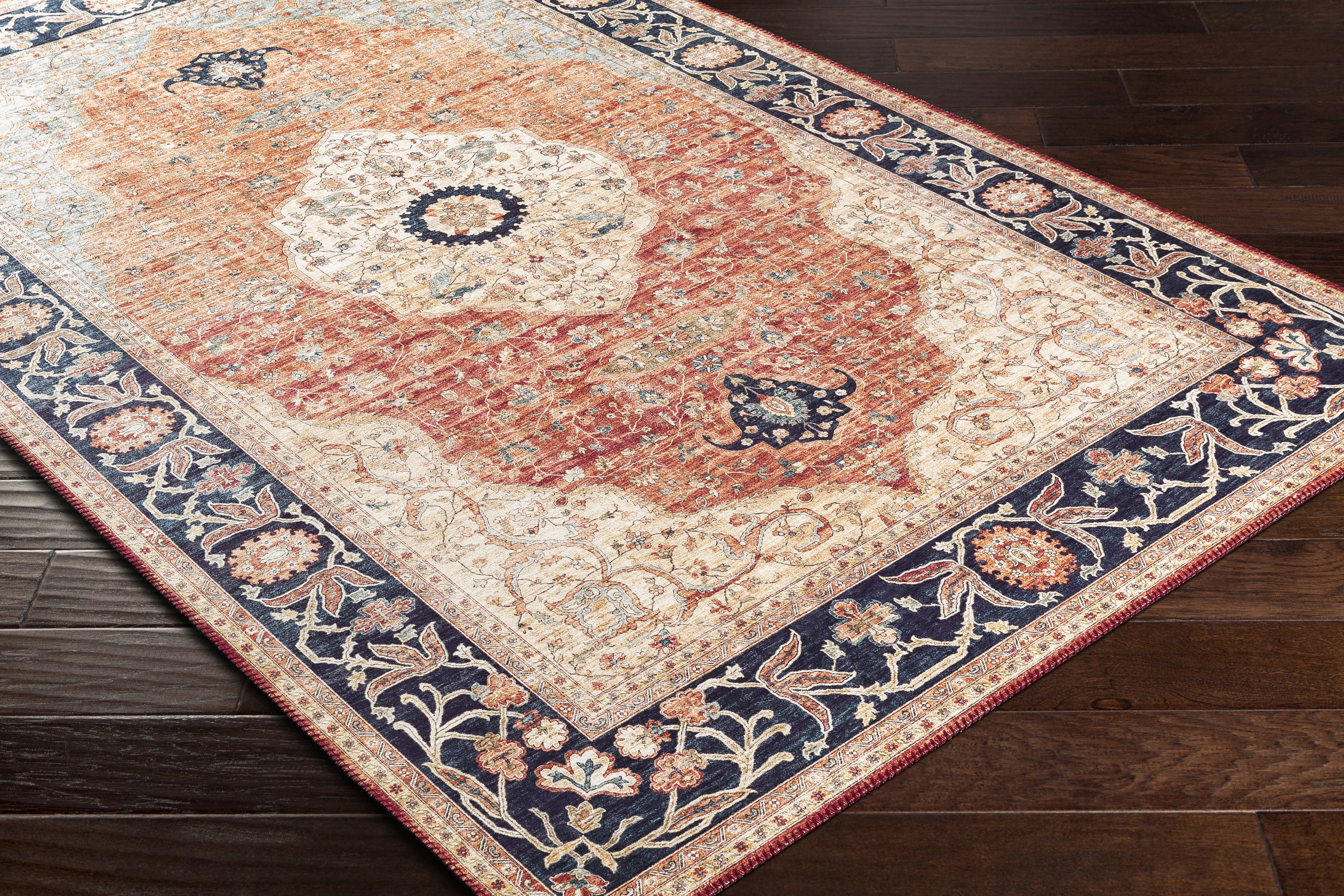 Iris Blue Indoor 2'2" x 3'9" Machine Woven Rug - Image 6