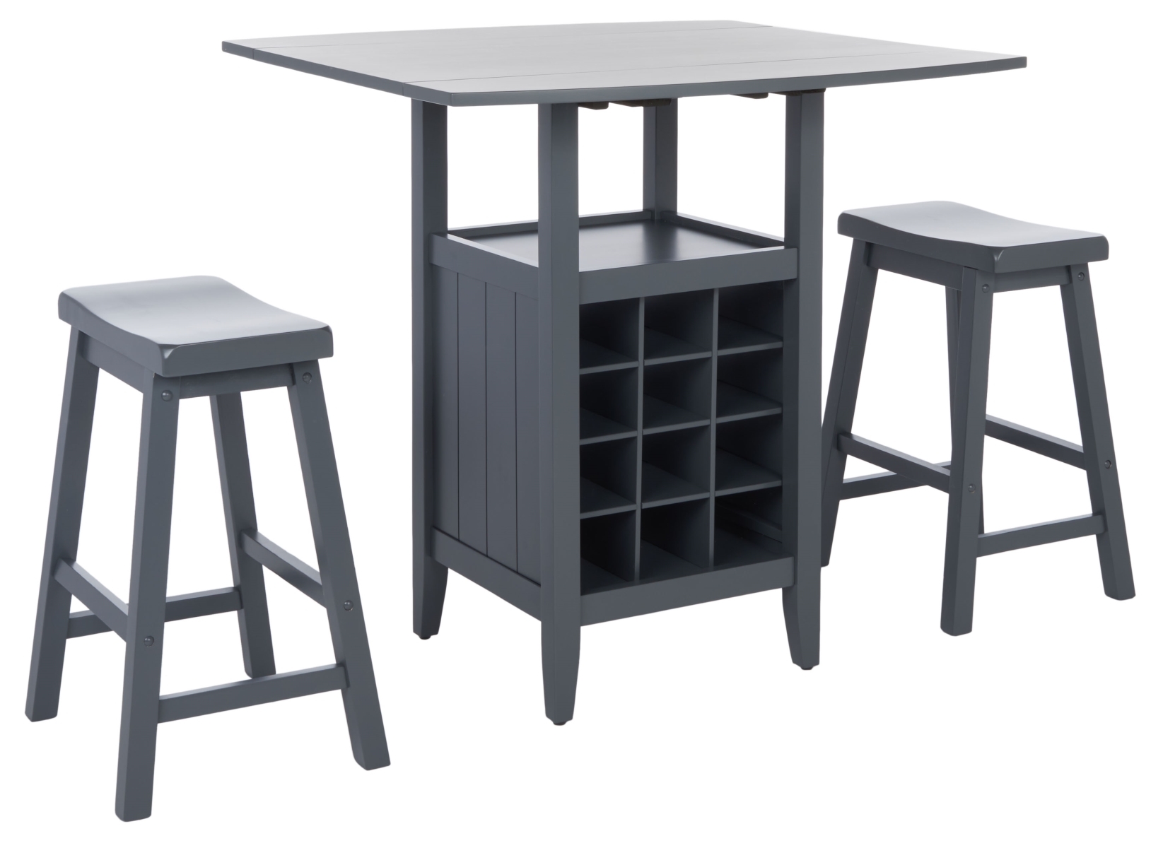 Casey 3 Piece Drop Leaf Pub Set - Grey - Safavieh - Image 4