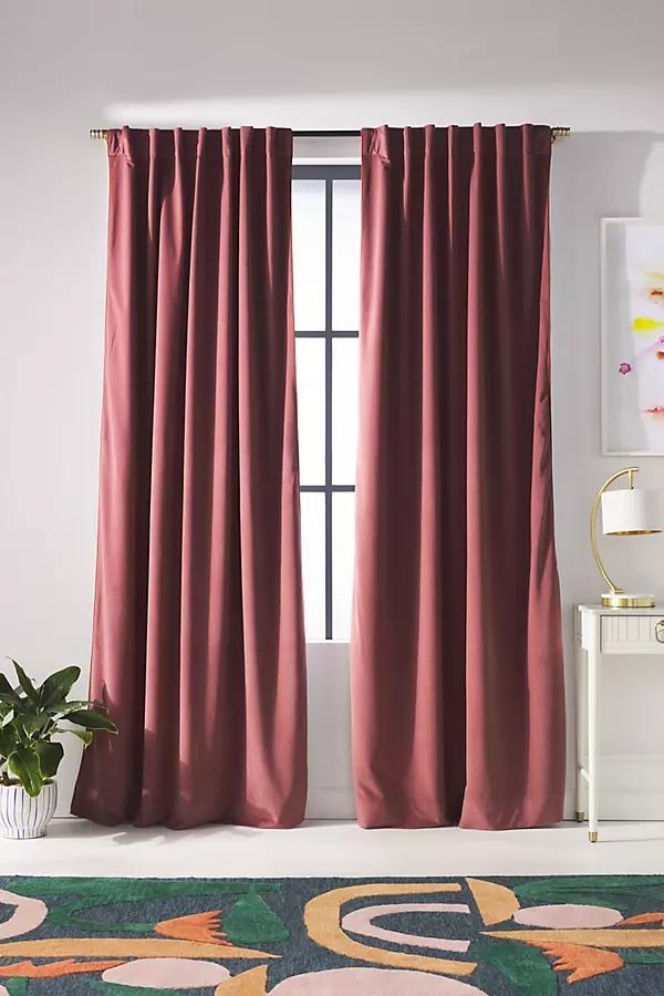 Addie Velvet Curtain By Anthropologie in Purple Size 50X63 - Image 0