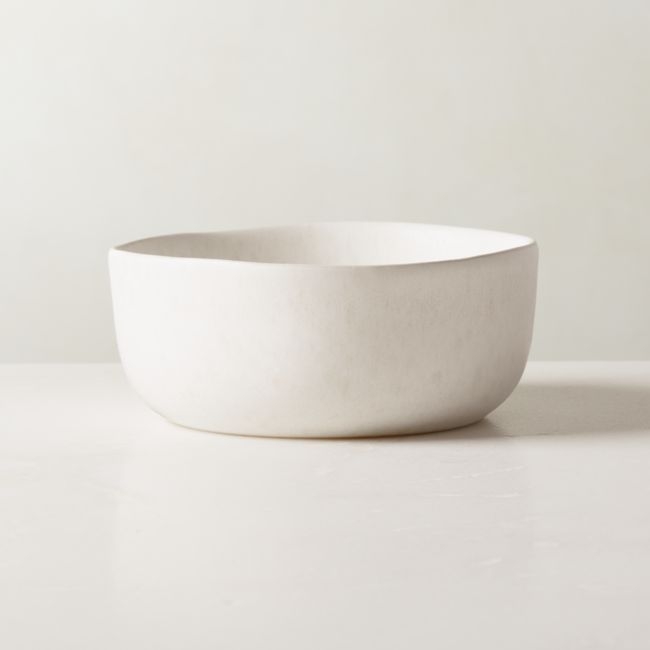 Drift White Soup Bowl with Reactive Glaze - Image 0