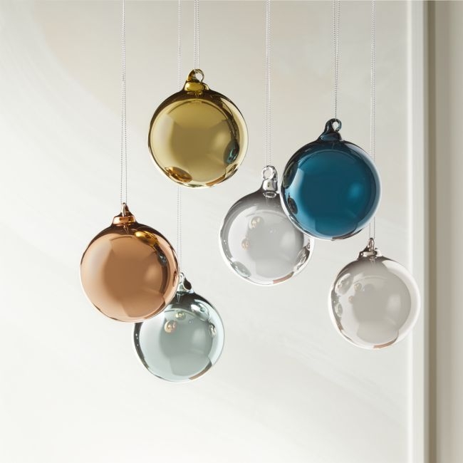 Metallic Pastel Ornaments Set of 6 - Image 0