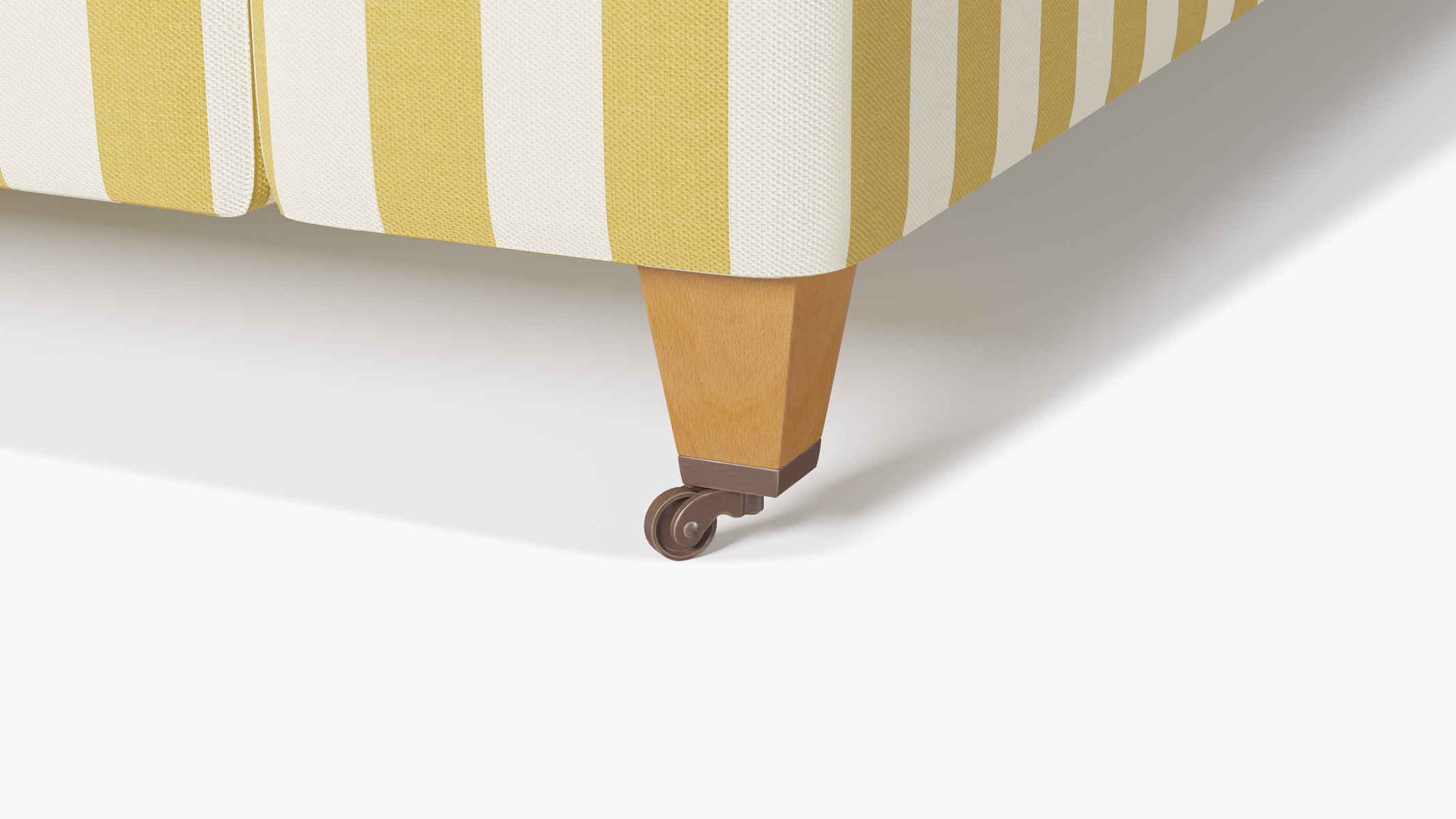 Classic Sofa, Citrine Cabana Stripe, Natural with Antique Brass Caster - Image 6