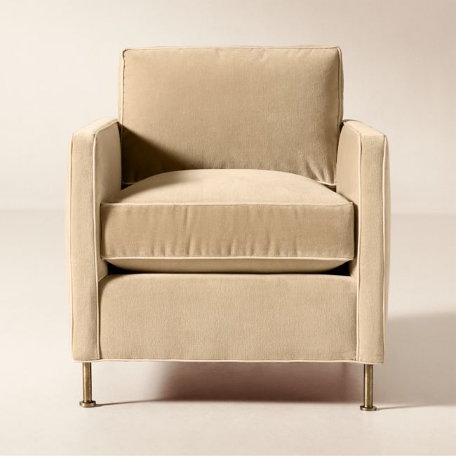 Brett Taupe Velvet Accent Chair - Image 0