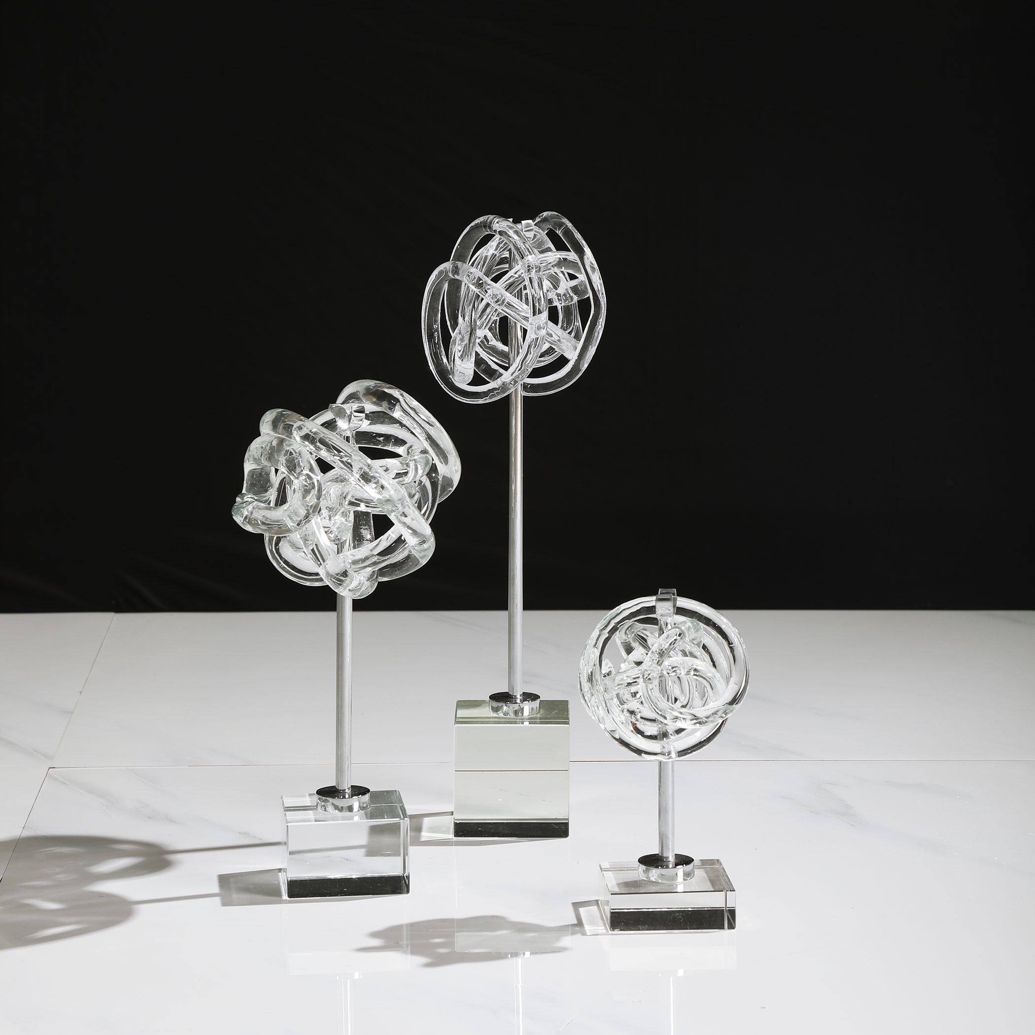 Neuron Glass Table Top Sculptures, S/3 - Image 0
