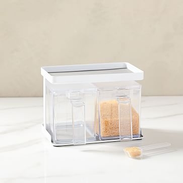 Salt + Sugar Containers with Rack, Set of 2 - Image 1