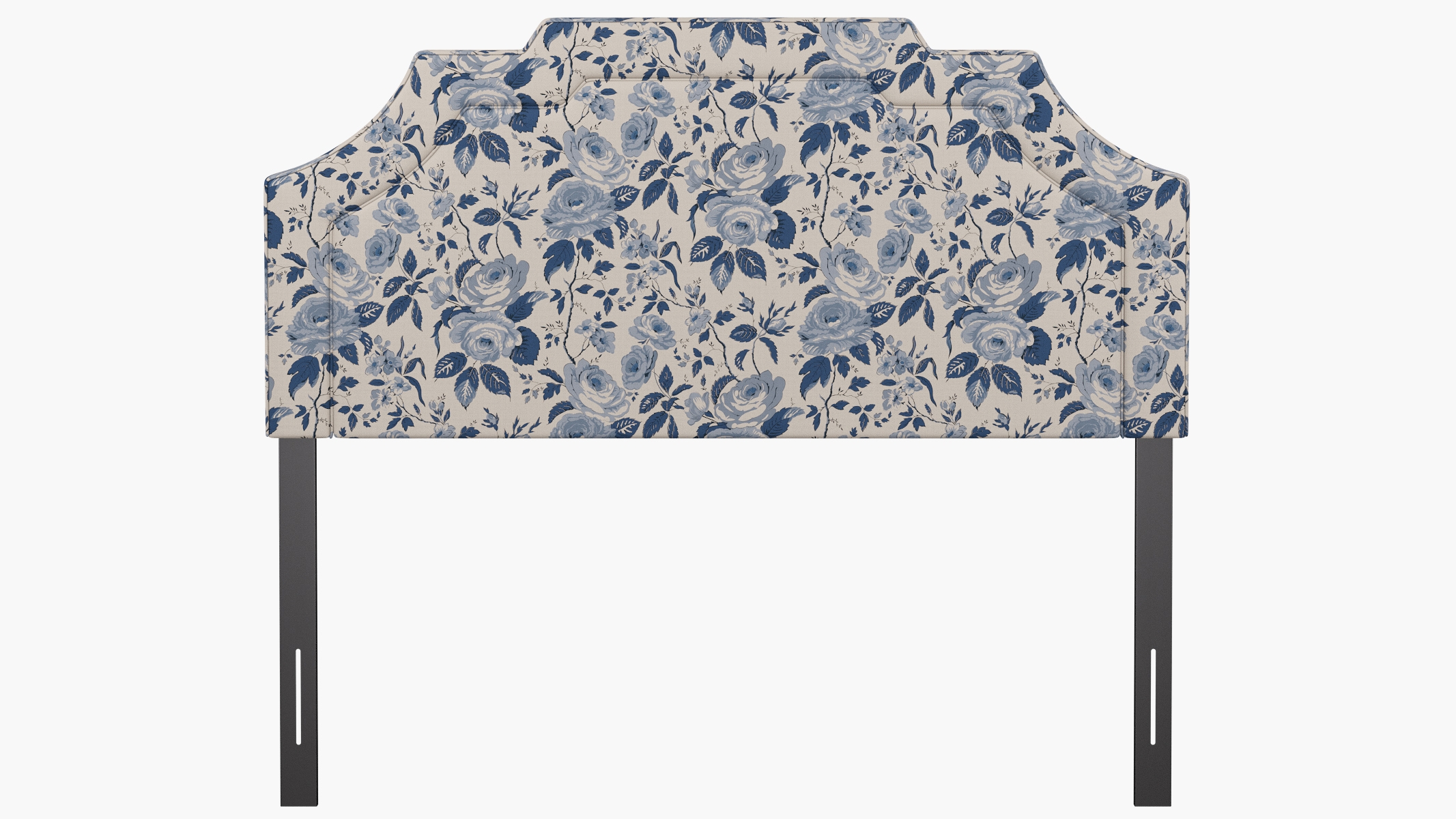 Art Deco Headboard, Delft Chintz, Queen - Image 1