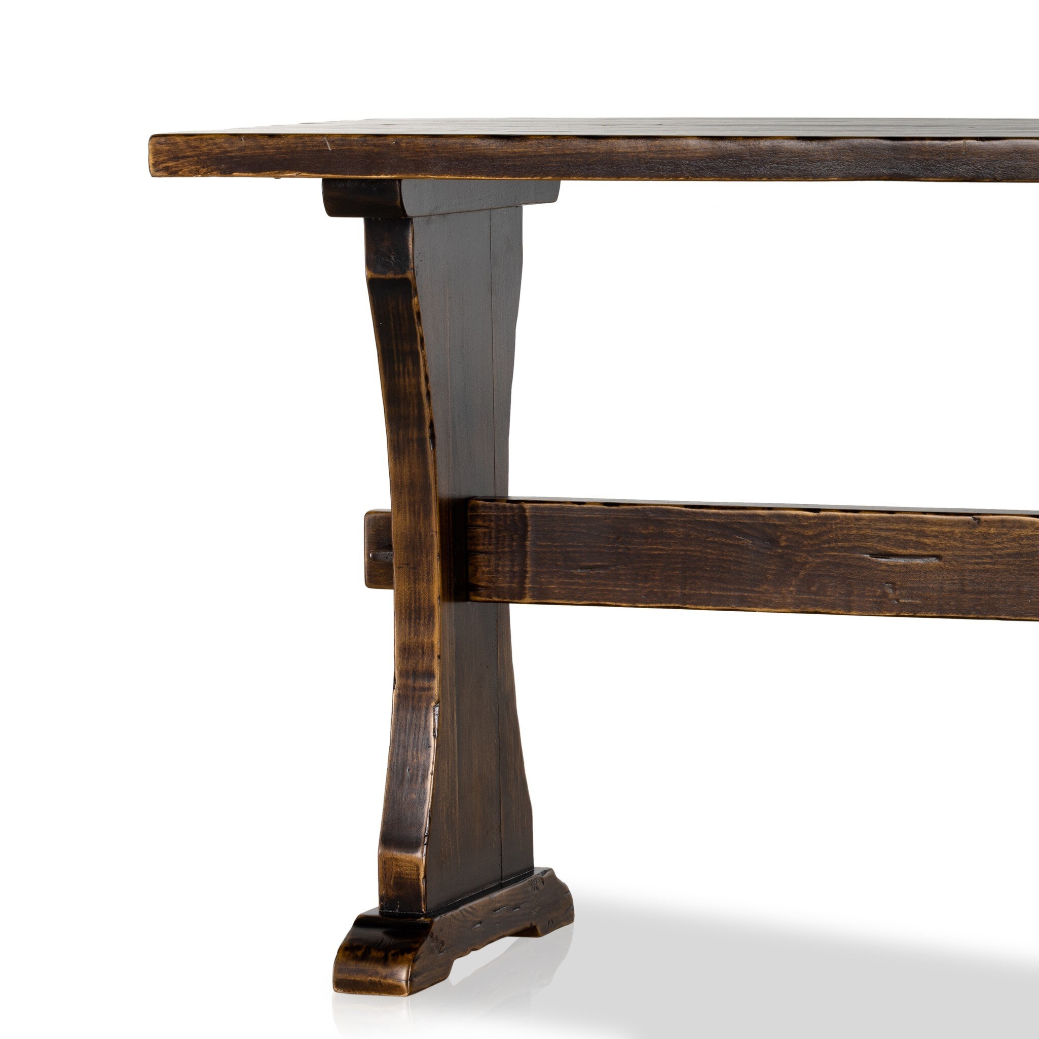 Trestle Console Table - Distressed Walnut - Image 9