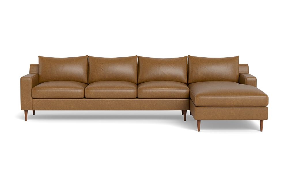 Sloan Leather 4-Seat Right Chaise Sectional - Image 0