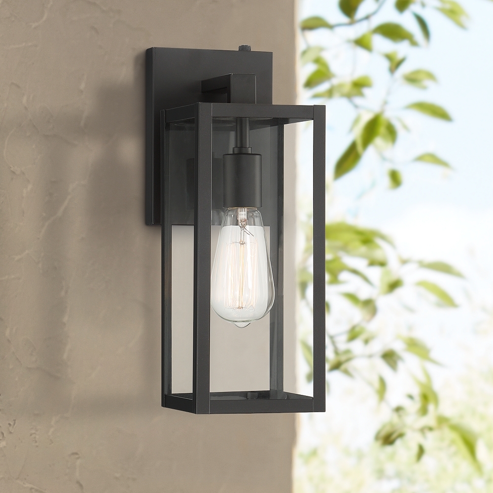 John Timberland Titan 14" High Mystic Black Dusk to Dawn Outdoor Light - Image 0