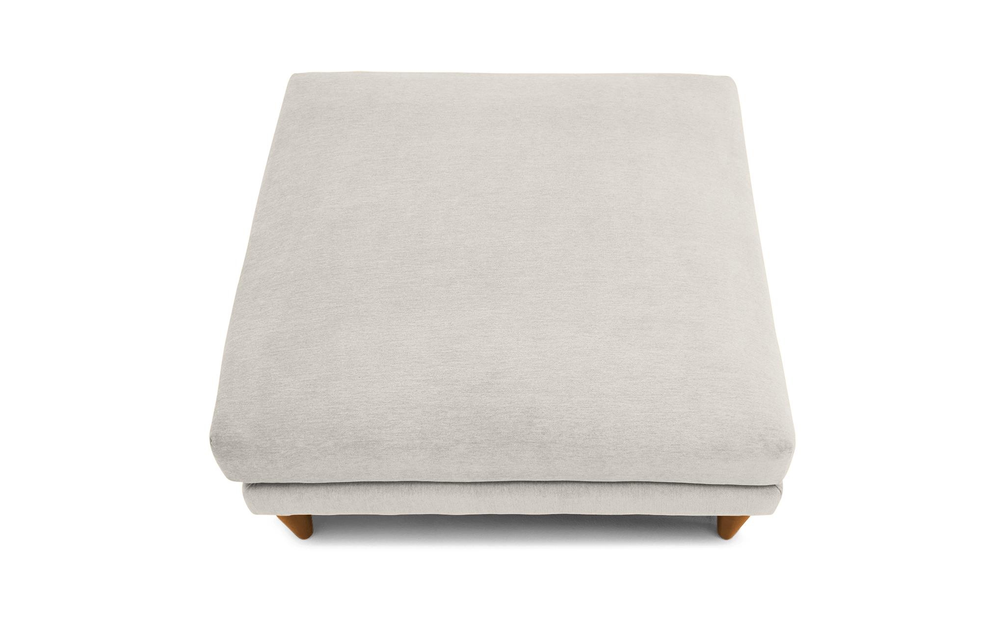 White Lewis Mid Century Modern Ottoman - Tussah Snow - Mocha - Image 2
