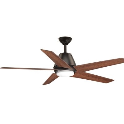 54" Hensley 5 - Blade LED Standard Ceiling Fan with Remote Control and Light Kit Included - Image 0