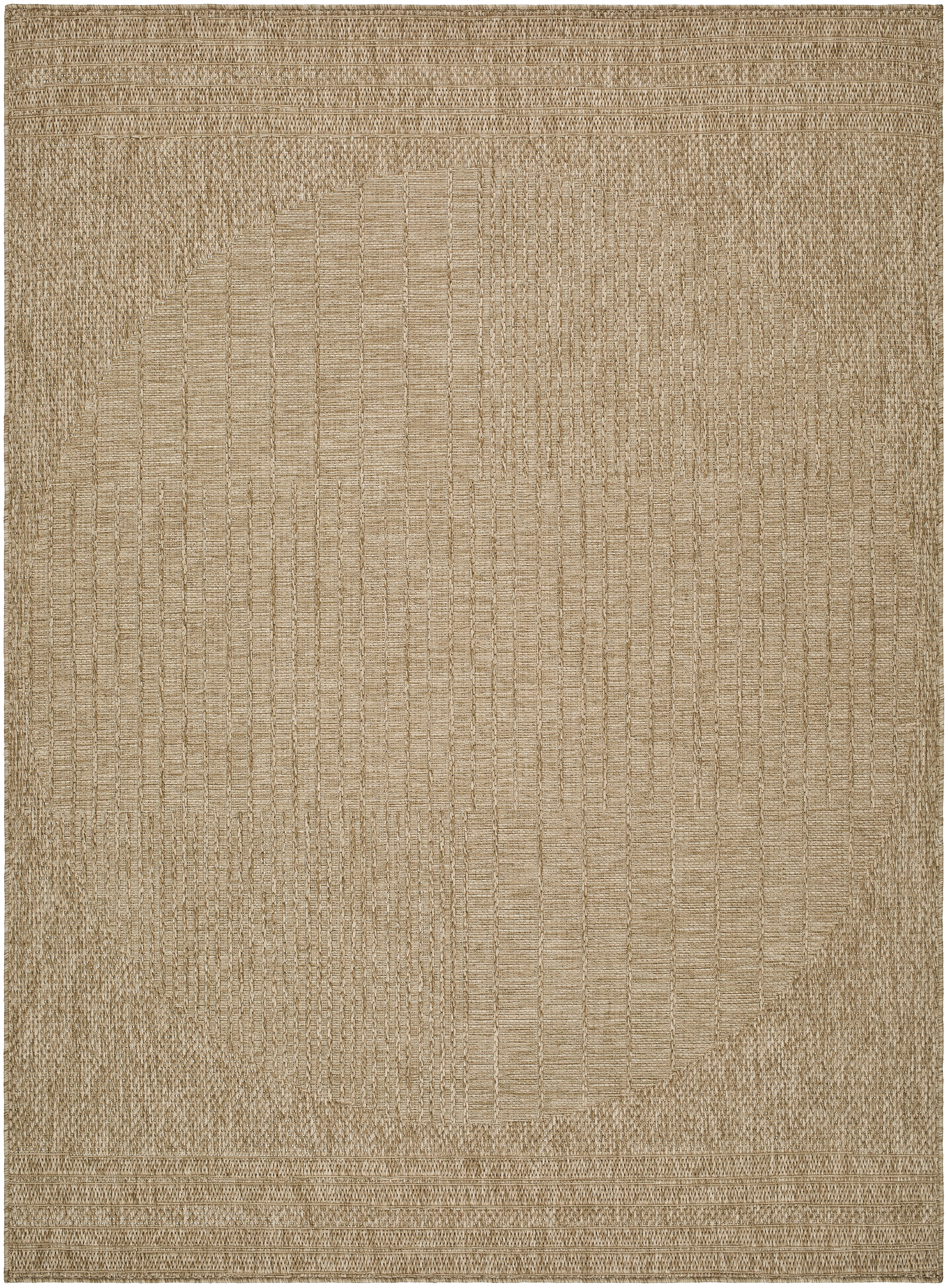 Sandra Beige Outdoor 5'3" x 7' Machine Woven Rug - Image 0