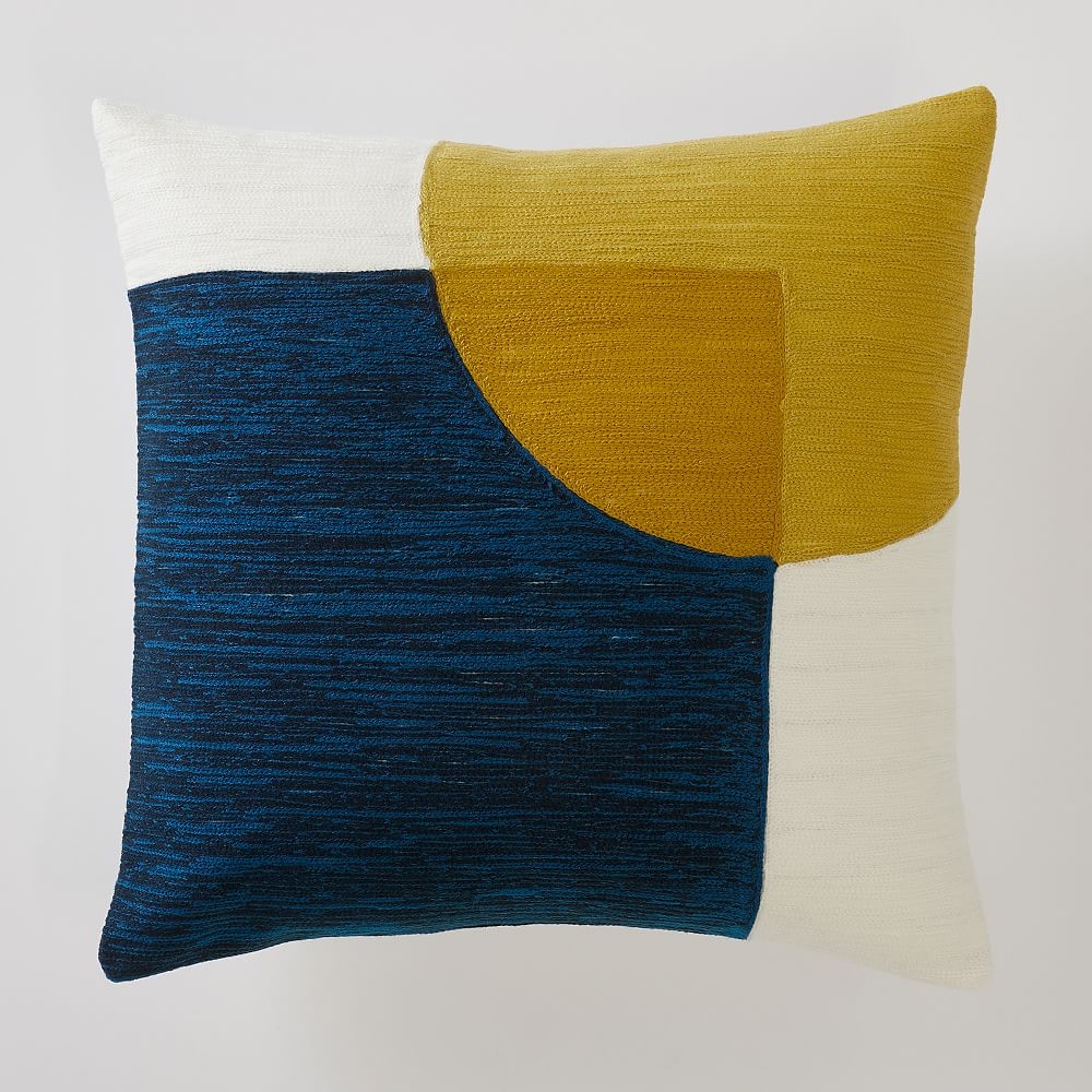 WE Crewel Overlapping Shapes Pillow Cover & Insert, 18" x 18" - Image 0