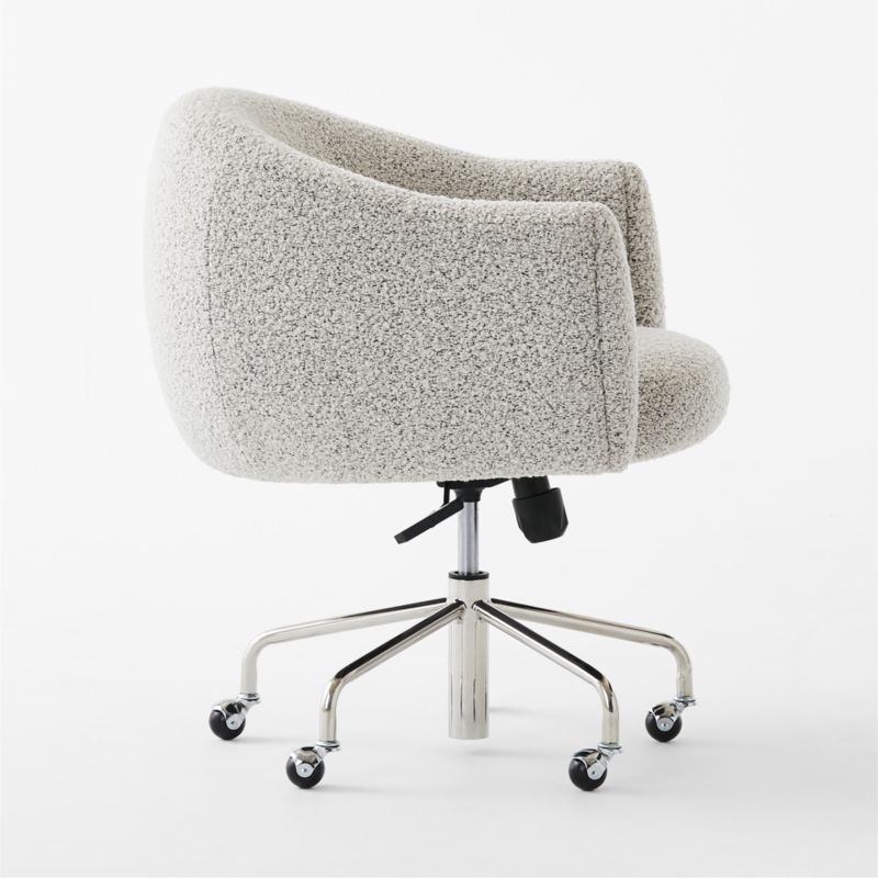Ellessi Peppered Grey Boucle Swivel Office Chair - Image 3