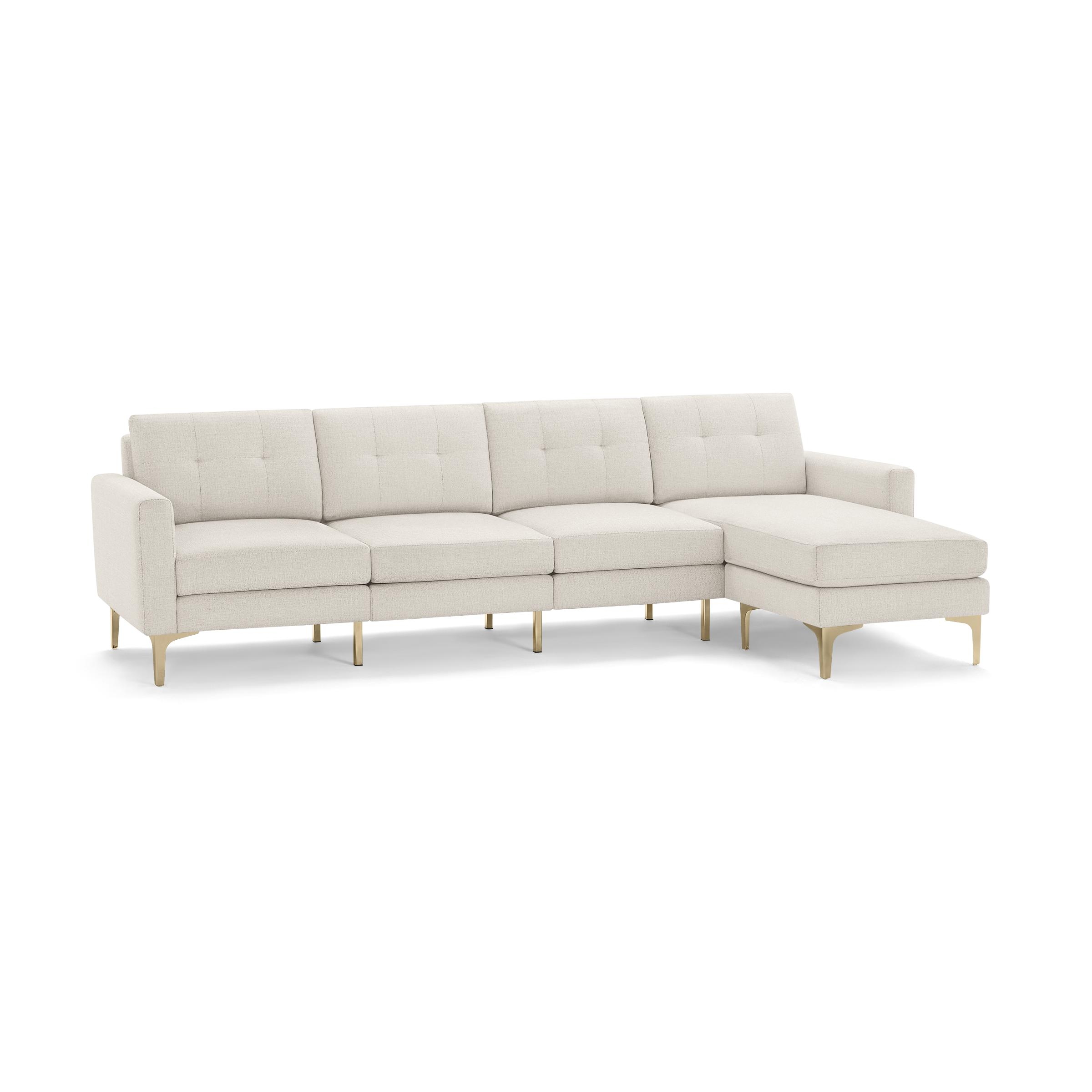 Nomad King Sectional in Ivory, Brass Legs - Image 0