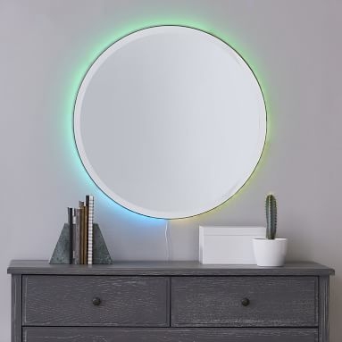 Ombre Ambient Backlit LED Mirror, Round - Image 4