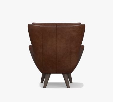Wells Leather Petite Armchair, Polyester Wrapped Cushions, Signature Chalk - Image 5