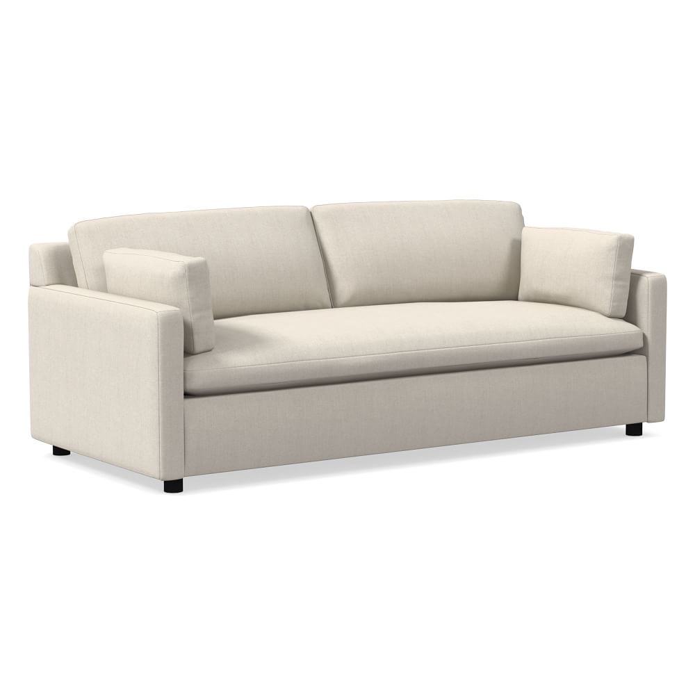 Marin 86" Sofa, Down, Performance Basketweave, Alabaster, Concealed Supports - Image 1