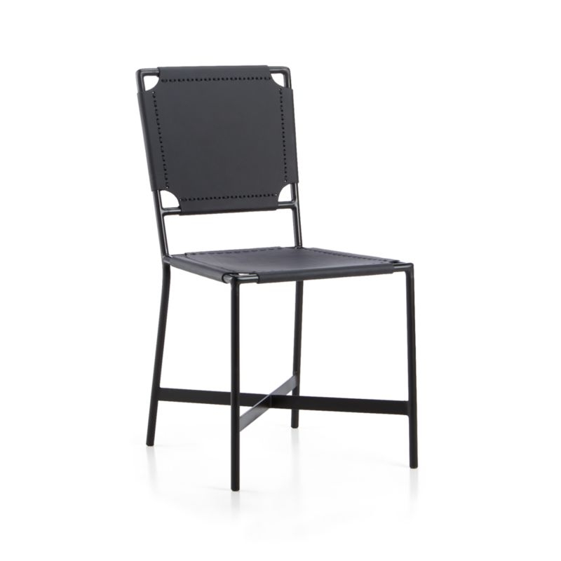 Laredo Black Leather Dining Chair - Image 1