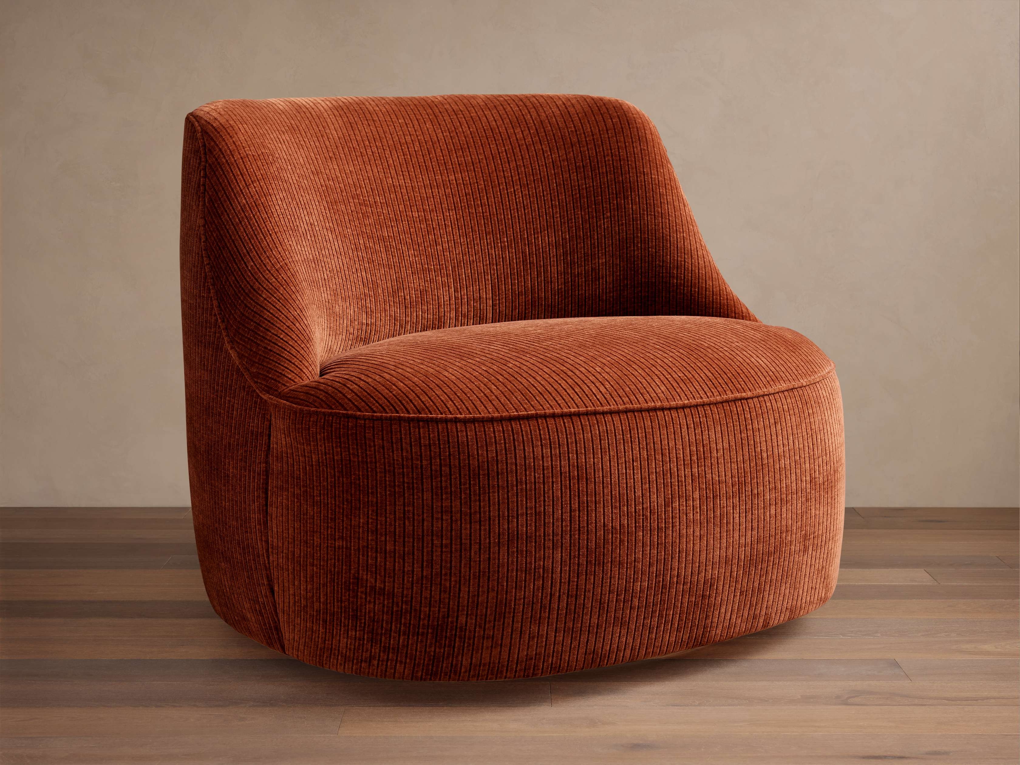 Sonny Swivel Chair in Upholstered Orange  Nolan Spice - Image 0