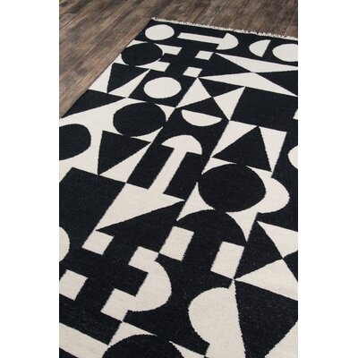 Topanga Striped Handmade Flatweave Wool Black/White Area Rug - Image 0