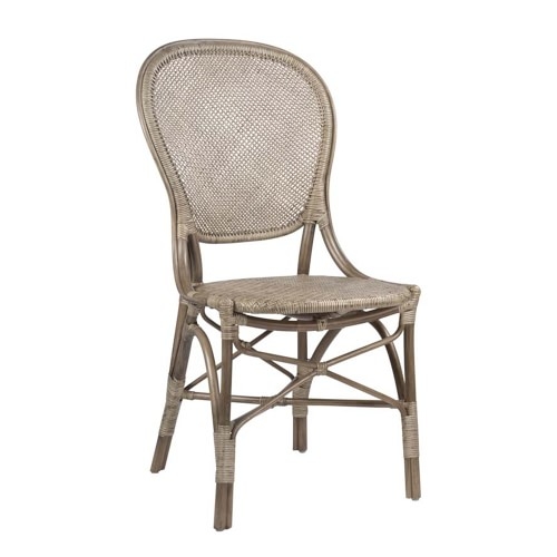 Aubrey Dining Side Chair, Rattan, Taupe - Image 0