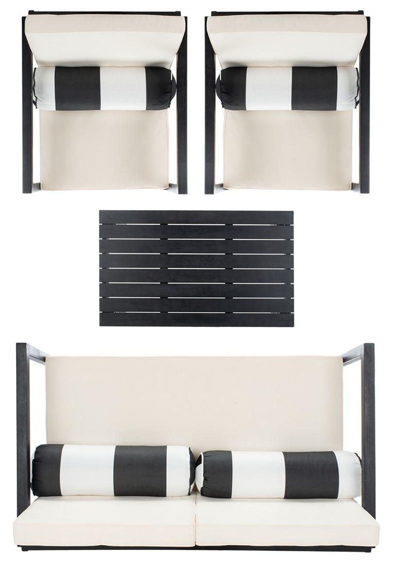 Montez 4 Piece Set - Black/Bge + Bolster P - Safavieh - Image 3