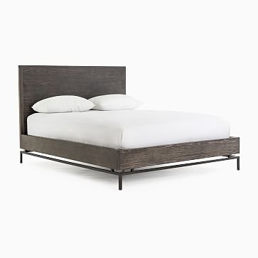 Washed Oak & Iron Bed - Queen - Image 1