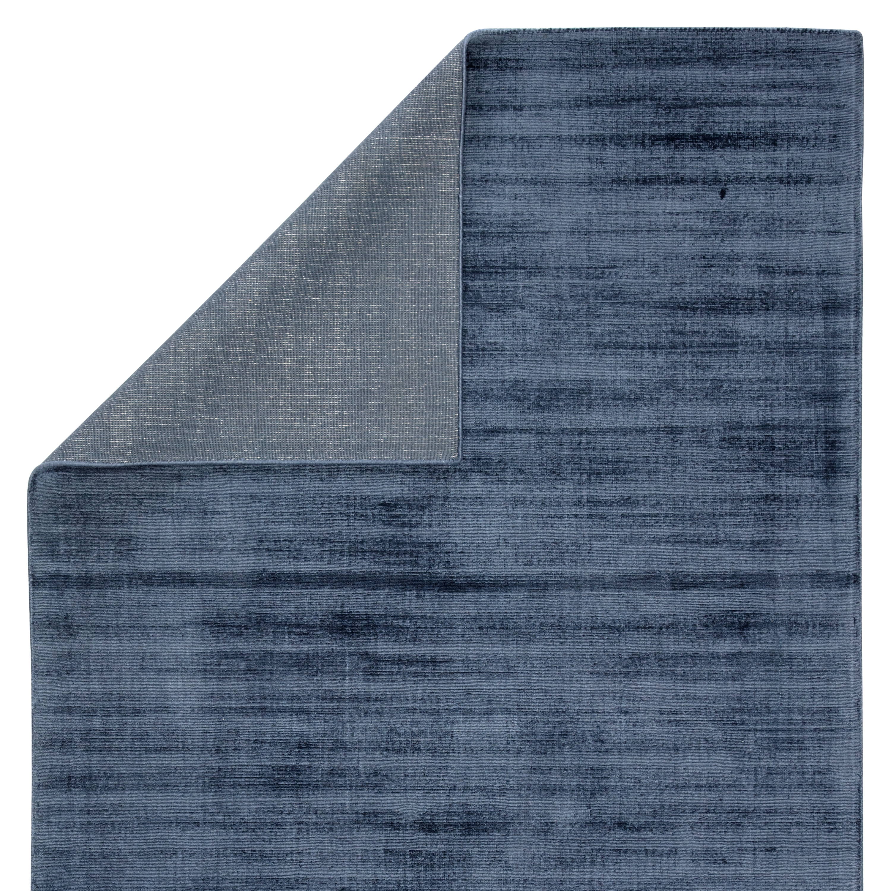 Yasmin Handmade Solid Blue/ Gray Area Rug (8' X 10') - Image 2